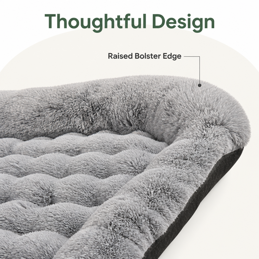 DogBedHouse Plush & Machine Washable Bolster Bed
