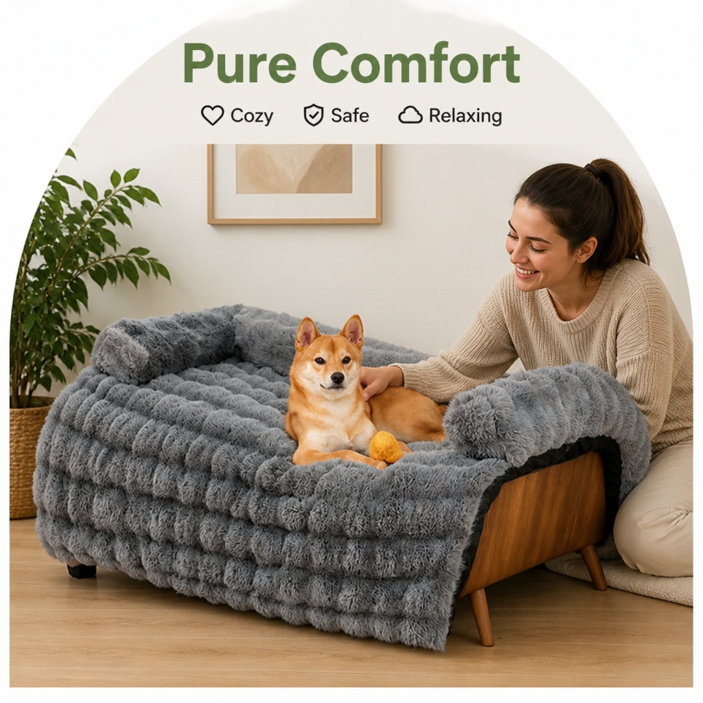 DogBedHouse Plush & Machine Washable Bolster Bed