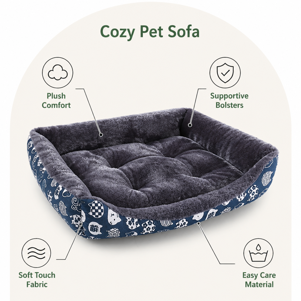 DogBedHouse Plush & Warm Pet Sofa Mat