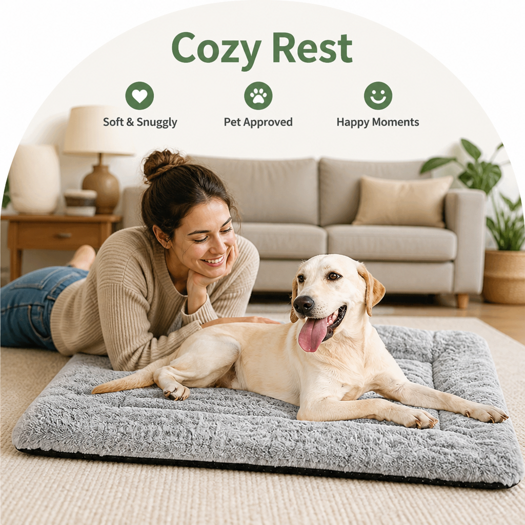 DogBedHouse Premium Fleece & Cotton Washable Dog Bed Mat