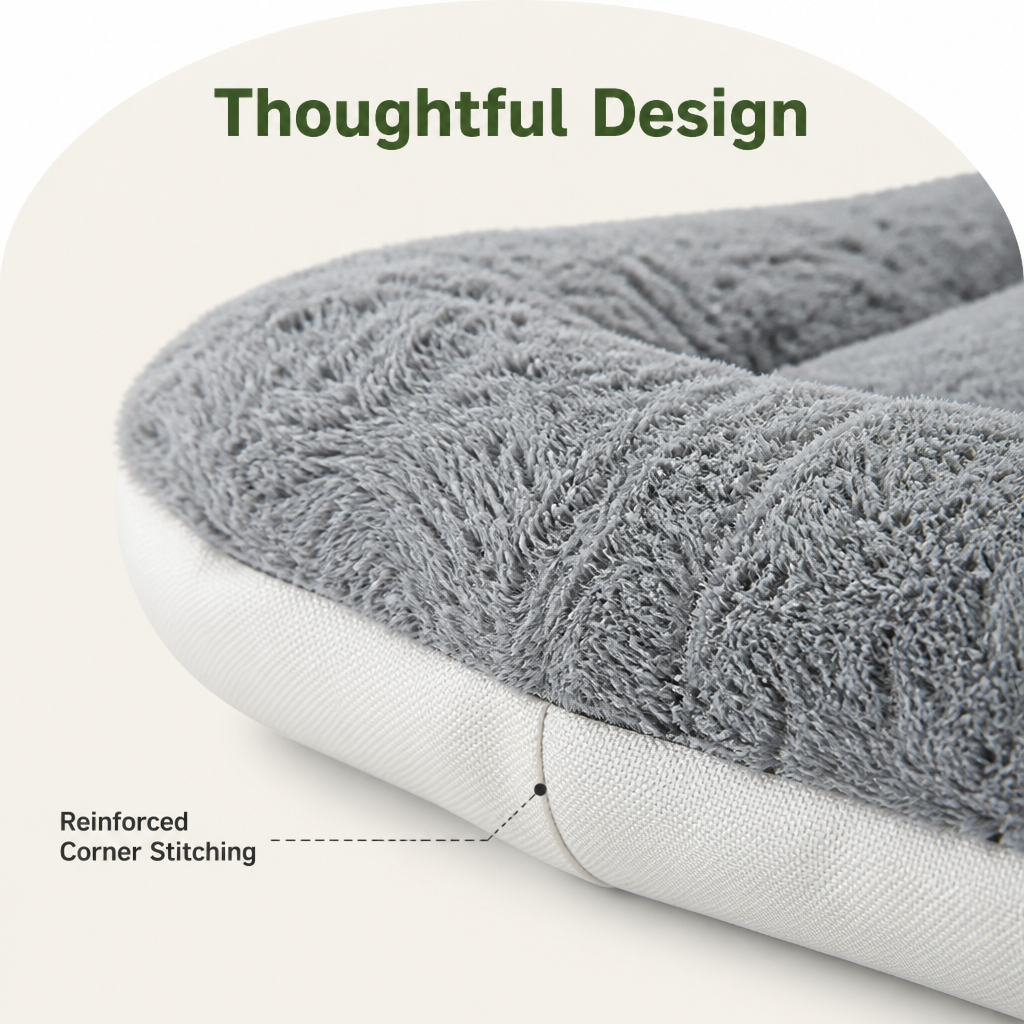 DogBedHouse Reversible Plush & High-Resilience Foam Dog Bed (Extra Large)