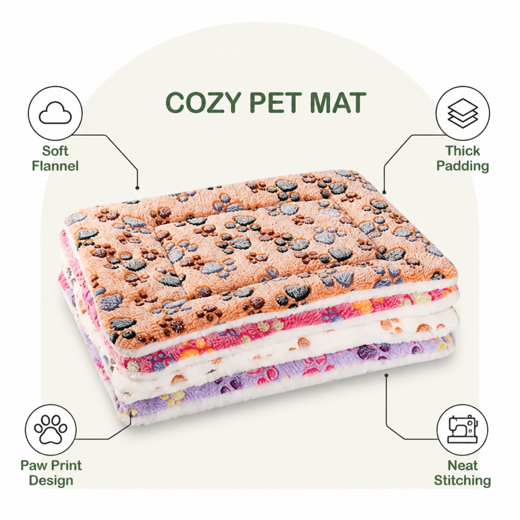 DogBedHouse Thick Flannel Pet Mat (Multiple Sizes)