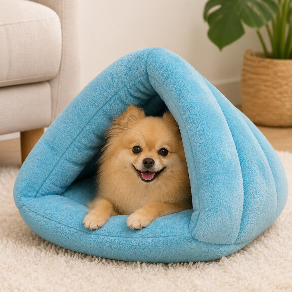 DogBedHouse Thickened Plush Triangle Kennel Mat
