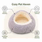 DogBedHouse Ultra-Soft Plush & Washable Semi-Enclosed Dog Bed