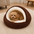 DogBedHouse Ultra-Soft Plush & Washable Semi-Enclosed Dog Bed