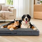 DogBedHouse Waterproof & Anti-Slip Quilted Fleece Dog Bed Cover (Removable Cover)