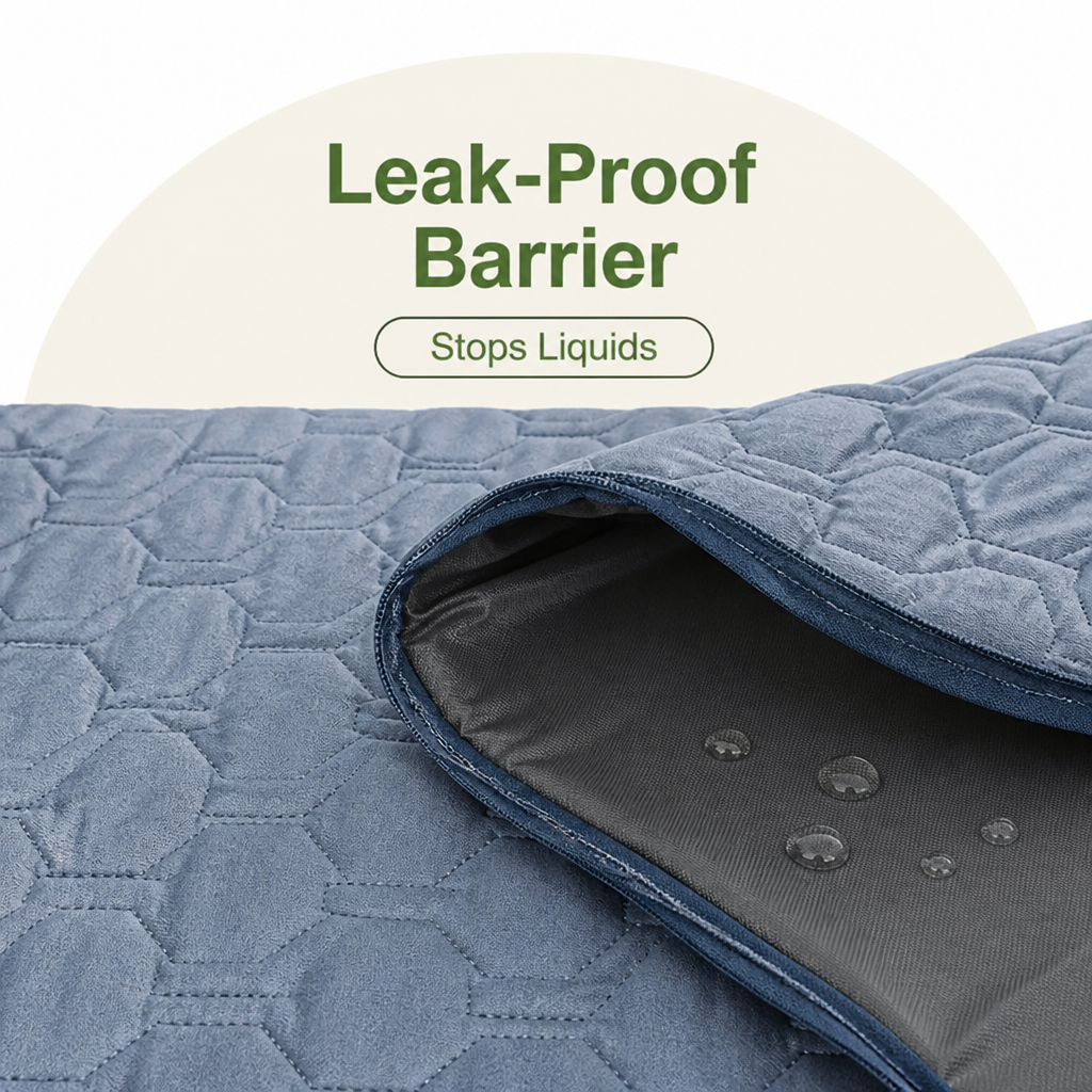 DogBedHouse Waterproof & Anti-Slip Quilted Fleece Dog Bed Cover (Removable Cover)