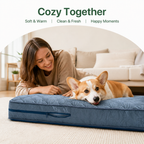 DogBedHouse Waterproof & Anti-Slip Quilted Fleece Dog Bed Cover (Removable Cover)