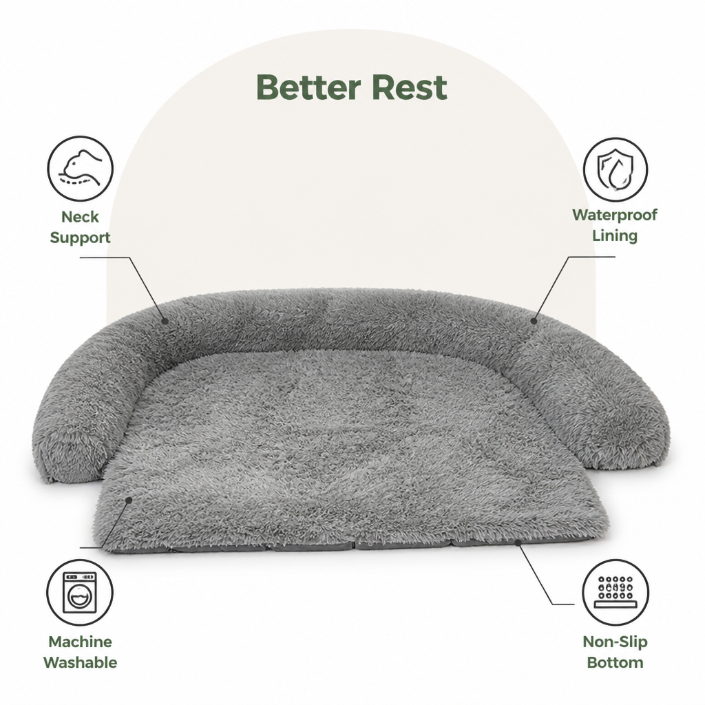 DogBedHouse Waterproof & Machine Washable Non-Slip Bolster Bed