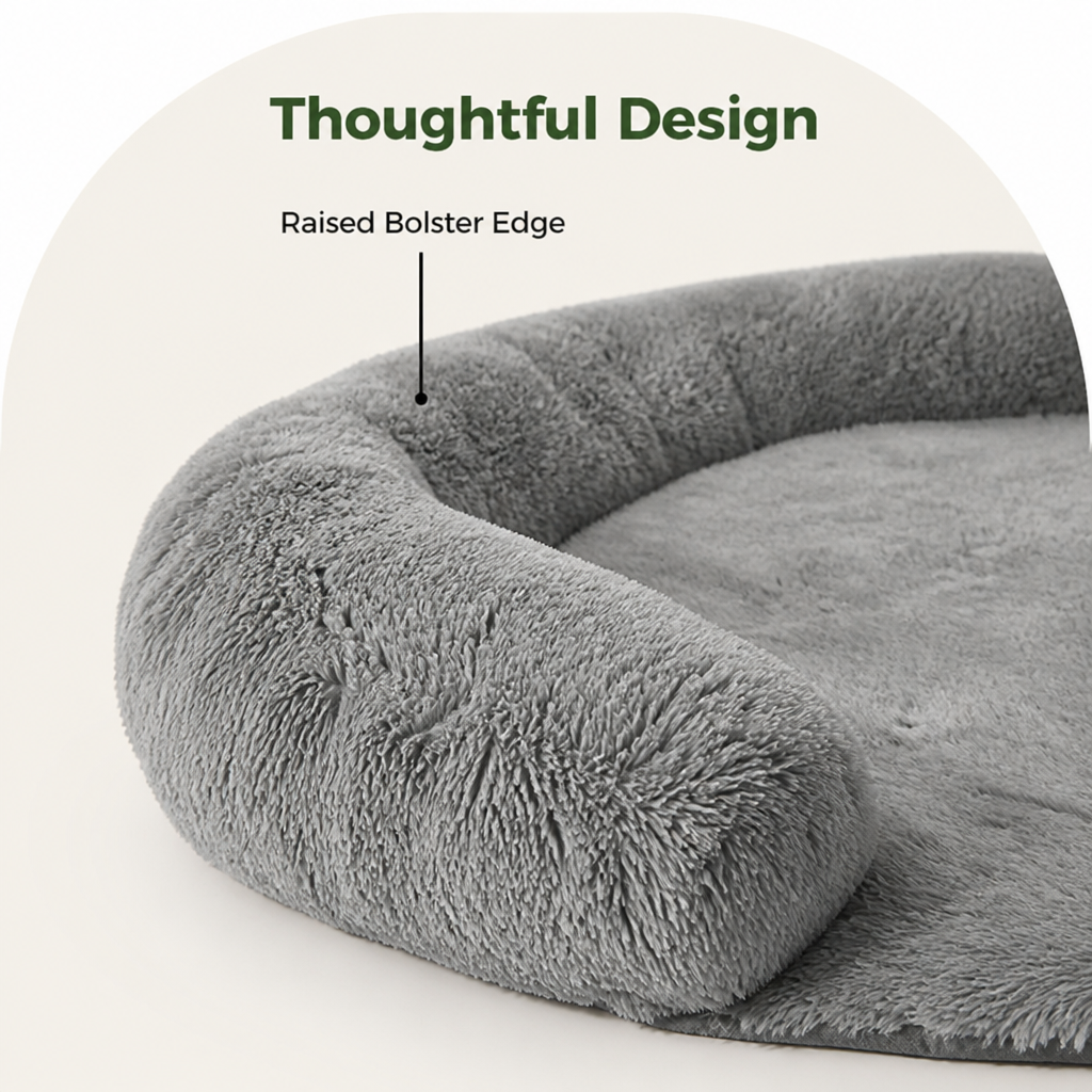 DogBedHouse Waterproof & Machine Washable Non-Slip Bolster Bed