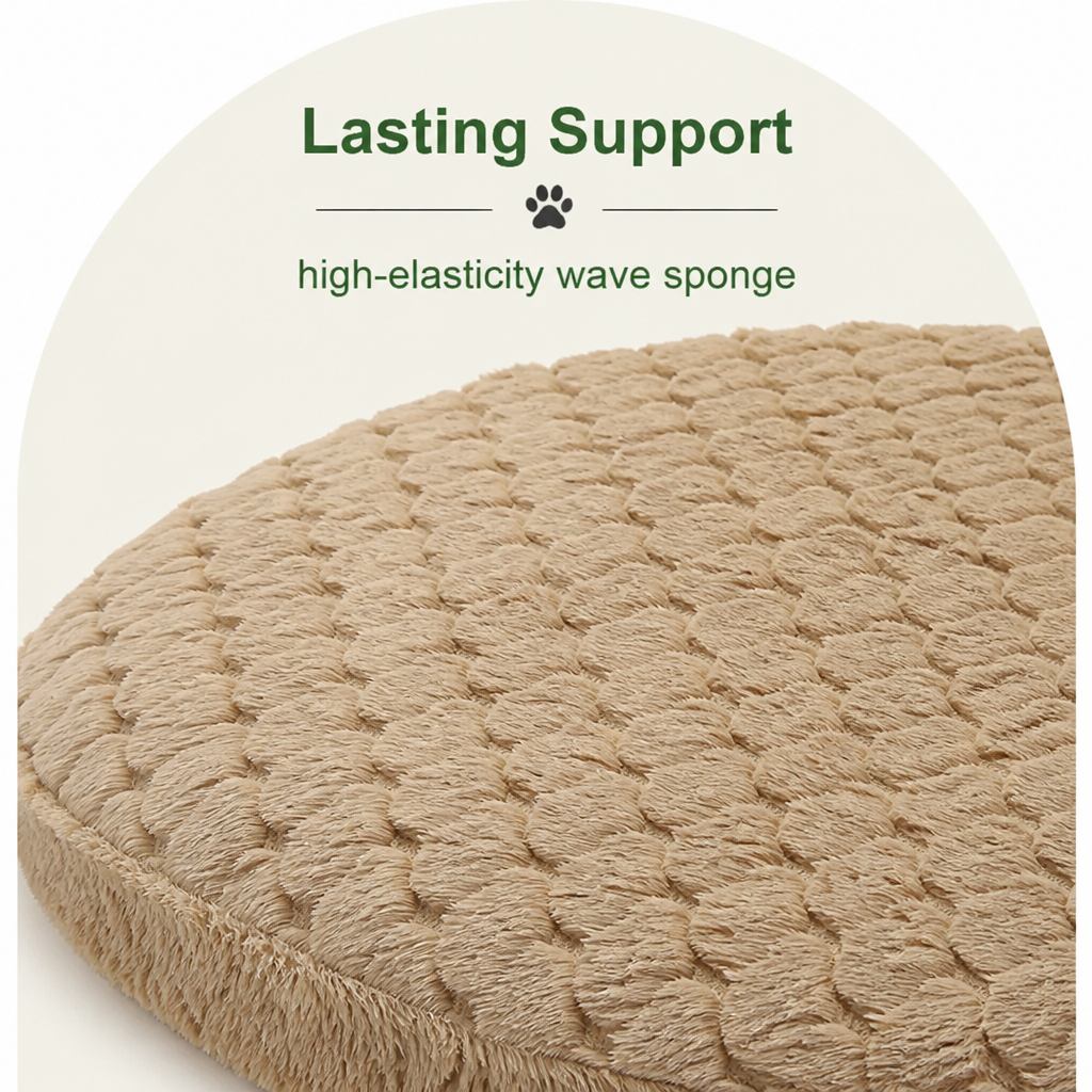 DogBedHouse Wave Sponge & Short Plush Dog Bed (Removable Washable Cover)