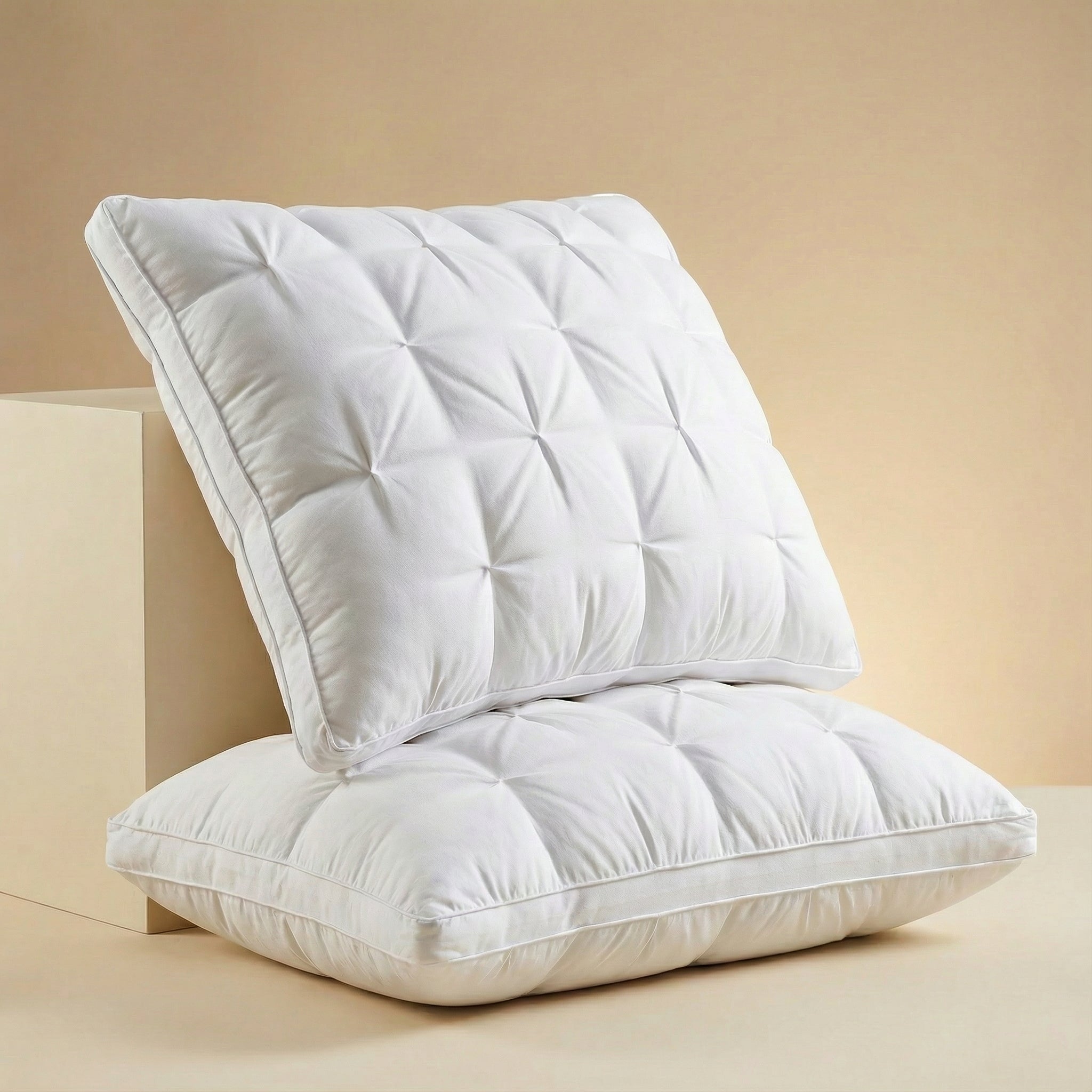 Down Pillow | Hotel-Style Soft Support | Goose Down Filling | Breathable Cotton Cover