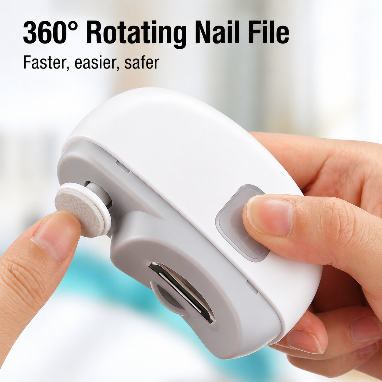 Electric Nail Clipper for All Ages | 3-in-1 Trim, File & Polish | USB Rechargeable | Safe, Quiet Use
