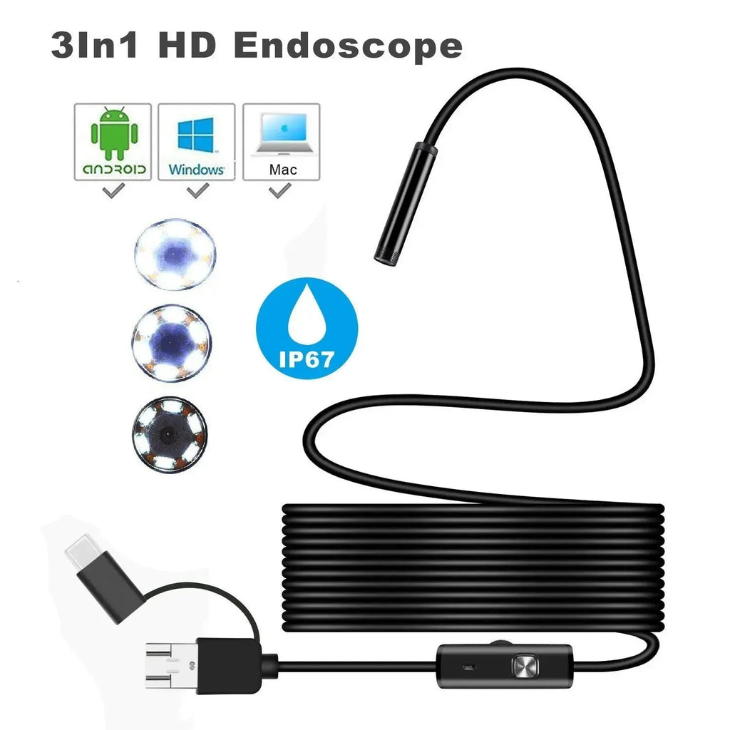 Endoscope Camera | High-Resolution Inspection | 5.5 mm Probe, Waterproof