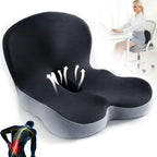Ergonomic Seat Cushion | Contoured Memory Foam | Non-Slip Bottom & Washable Cover