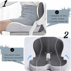 Ergonomic Seat Cushion | Contoured Memory Foam | Non-Slip Bottom & Washable Cover