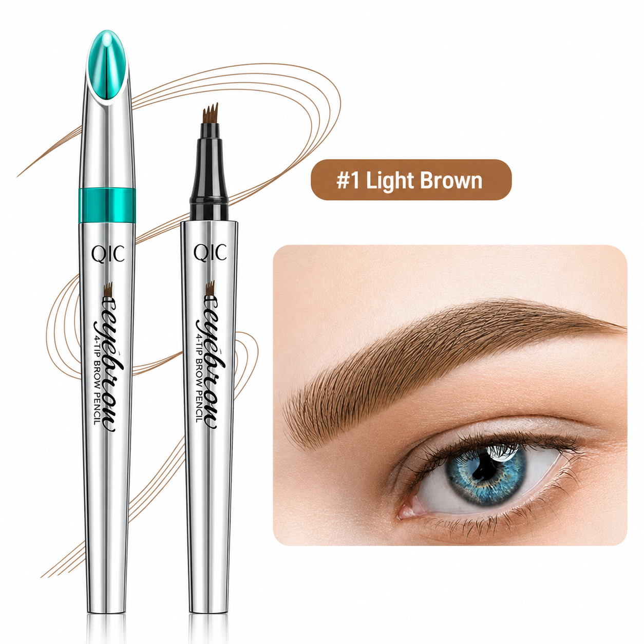 Eyebrow Pen | 3D Microblading Effect | Waterproof & Smudge-Proof | 4-Prong Fork Tip
