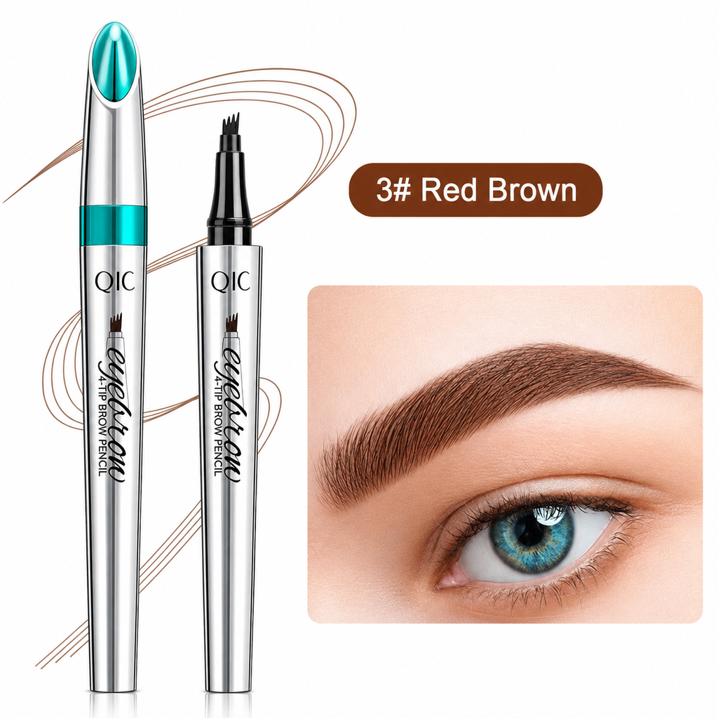 Eyebrow Pen | 3D Microblading Effect | Waterproof & Smudge-Proof | 4-Prong Fork Tip