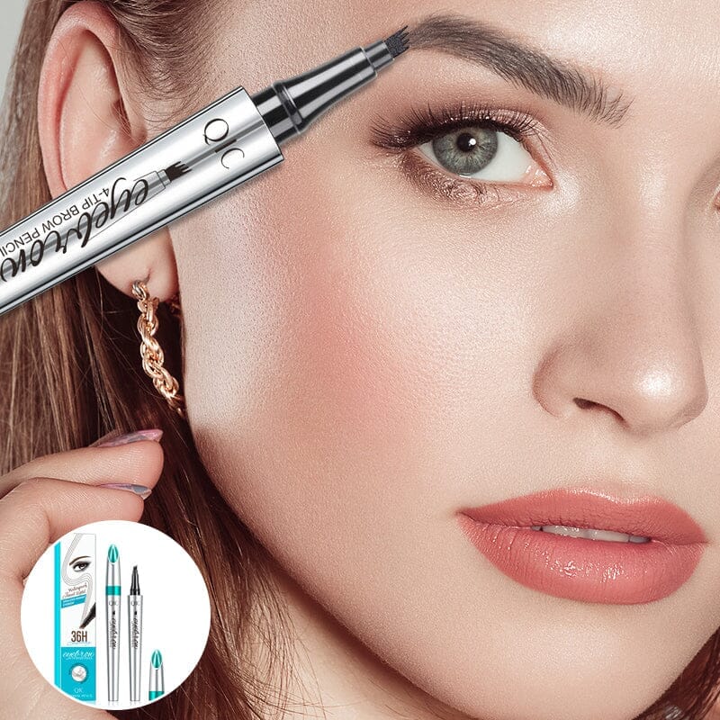 Eyebrow Pen | 3D Microblading Effect | Waterproof & Smudge-Proof | 4-Prong Fork Tip
