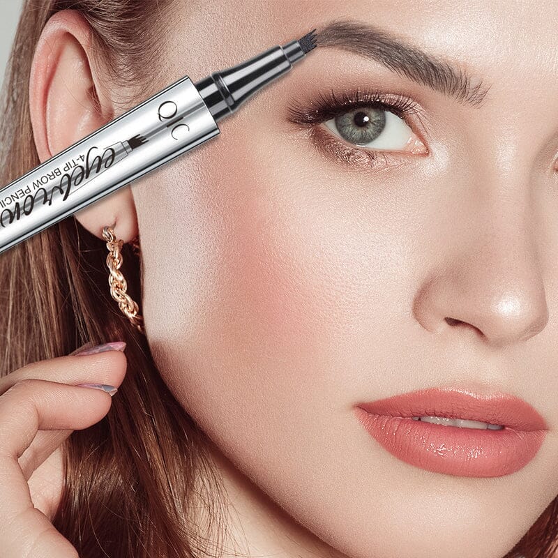 Eyebrow Pen | 3D Microblading Effect | Waterproof & Smudge-Proof | 4-Prong Fork Tip