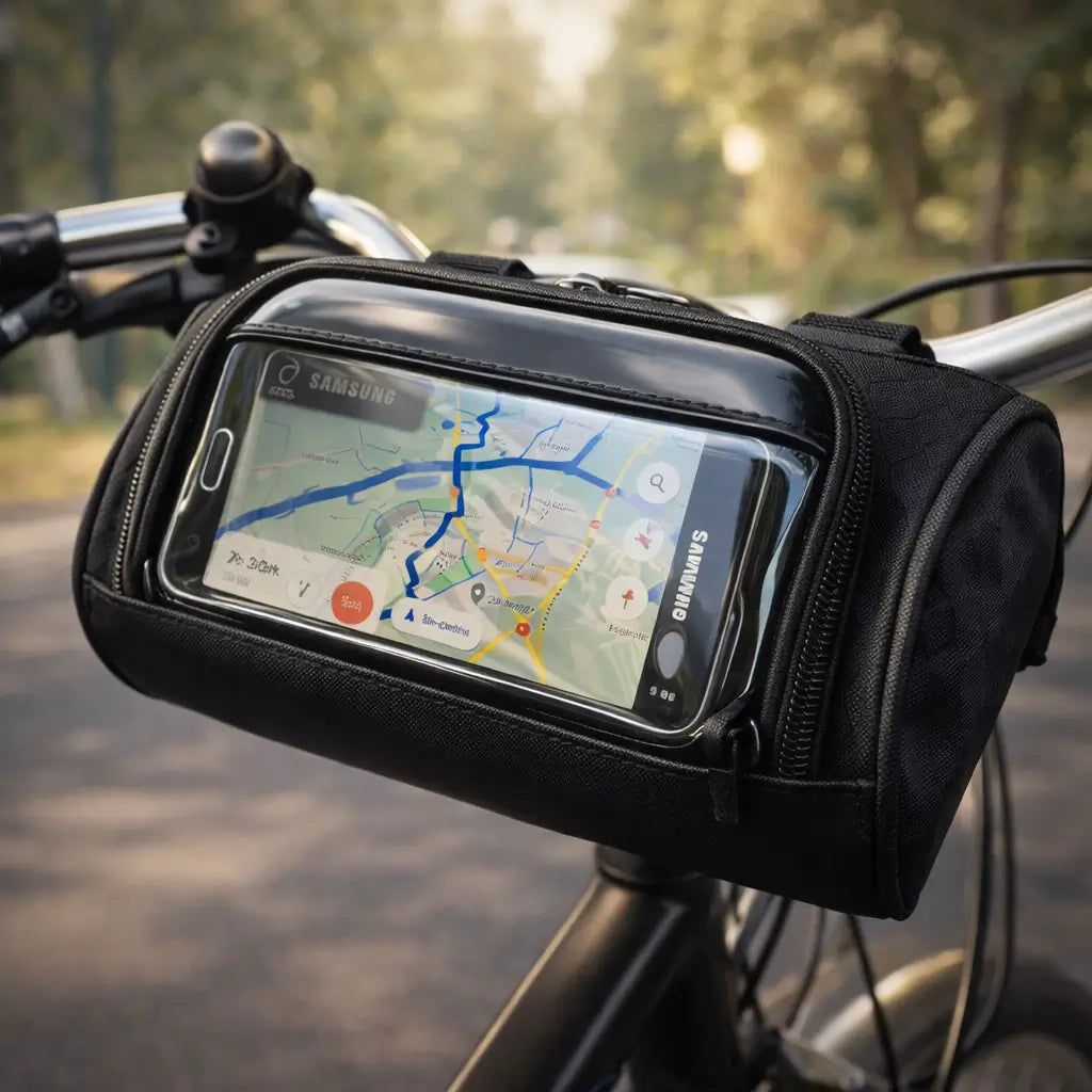 Fahrrad Lenker Tasche | Touchscreen Fenster | Wasserabweisendes Nylon | Universelle Klettbefestigung