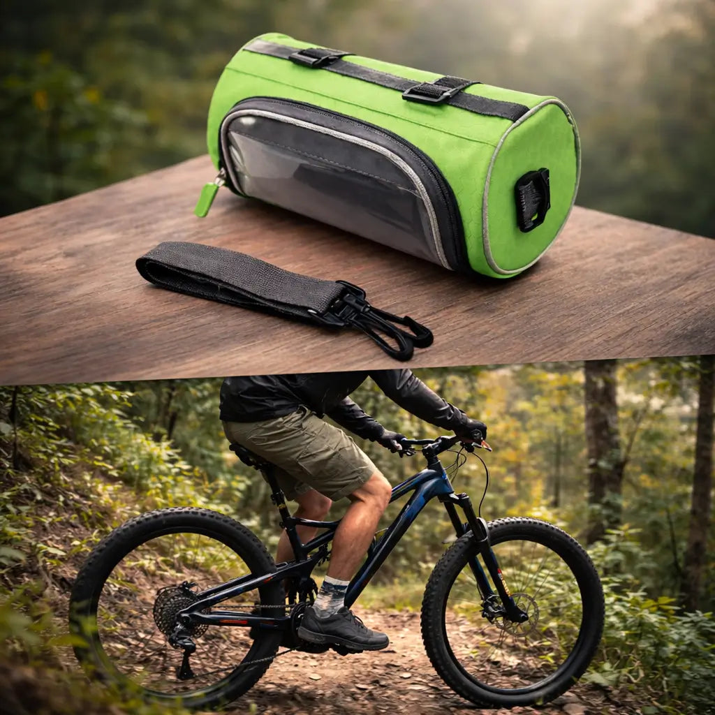 Fahrrad Lenker Tasche | Touchscreen Fenster | Wasserabweisendes Nylon | Universelle Klettbefestigung