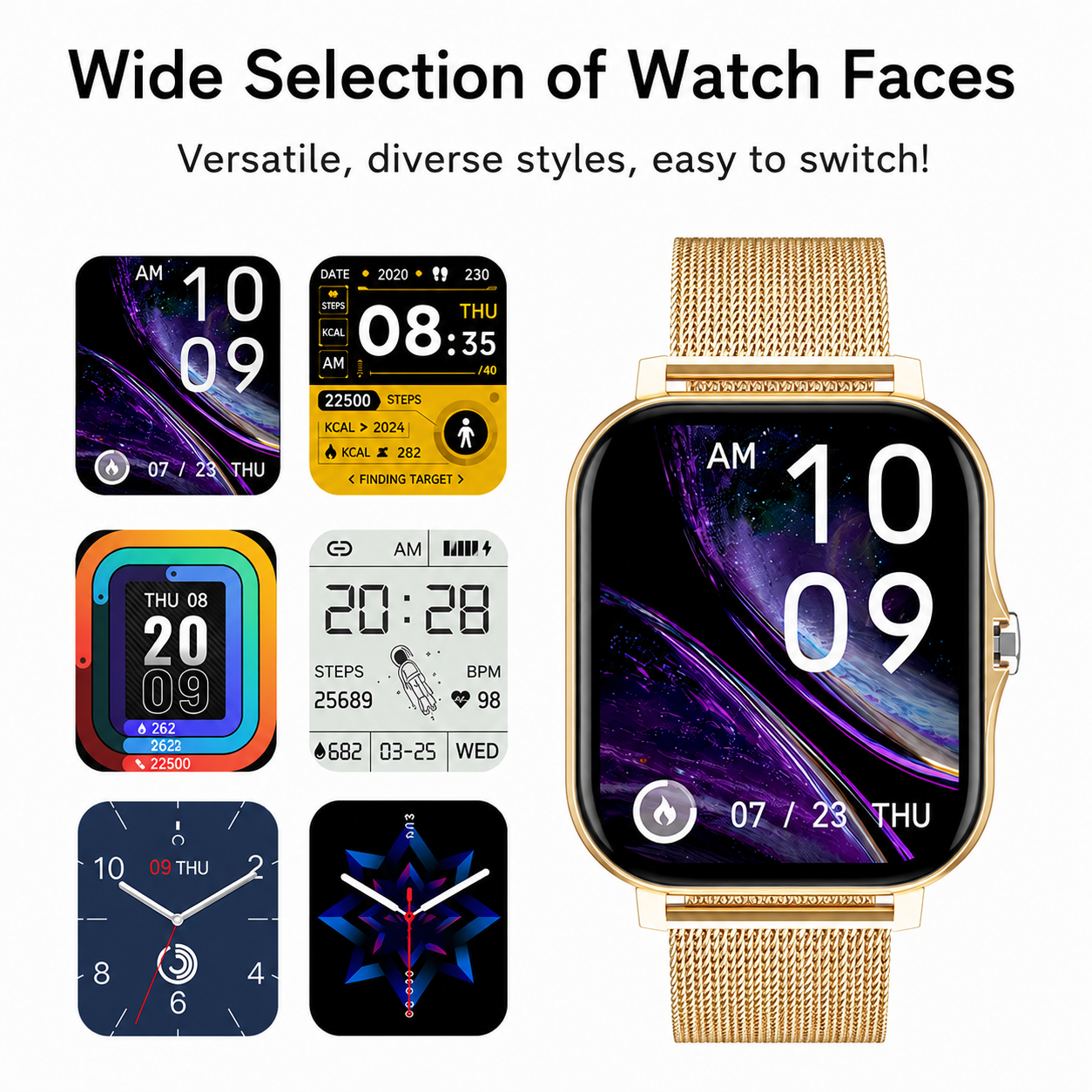 Fitness Smartwatch | Health Monitoring (Heart Rate & SpO2) | Long Battery Life
