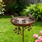 Garden Bird Bath | Decorative Metal Bowl | Stable Ground Spike
