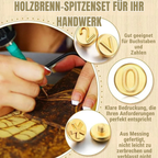 Gravierdüsen Set | Alphabet Buchstaben Düsen, 26-teilig | Messing Brandmalerei Spitzen für Holz & Leder