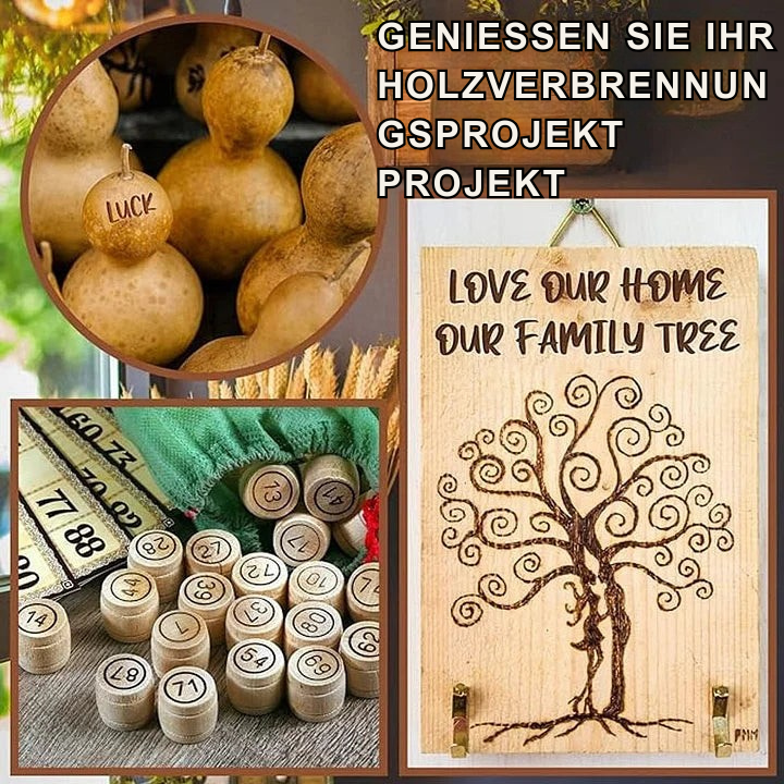 Gravierdüsen Set | Alphabet Buchstaben Düsen, 26-teilig | Messing Brandmalerei Spitzen für Holz & Leder