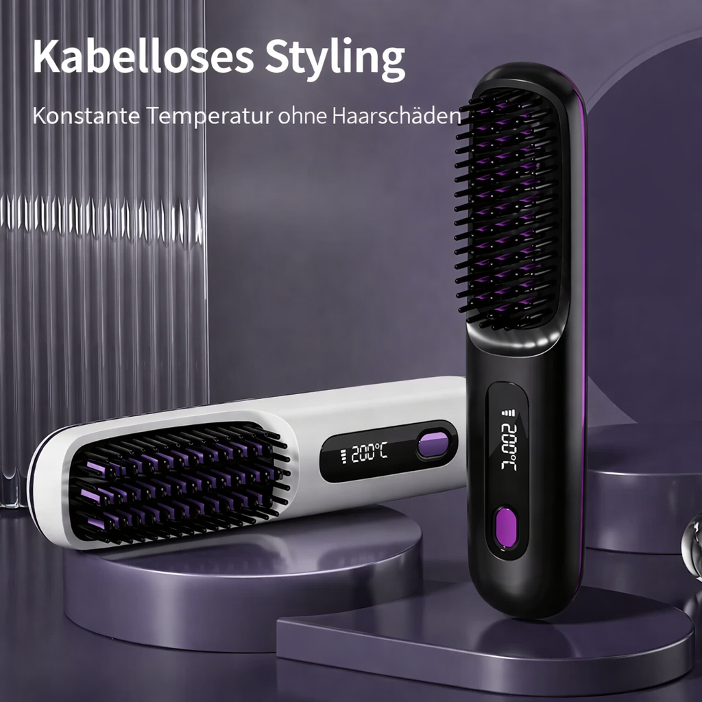 Hair Straightener | Cordless Ceramic Ionic Plates | USB Rechargeable with LCD Control | Travel-Ready