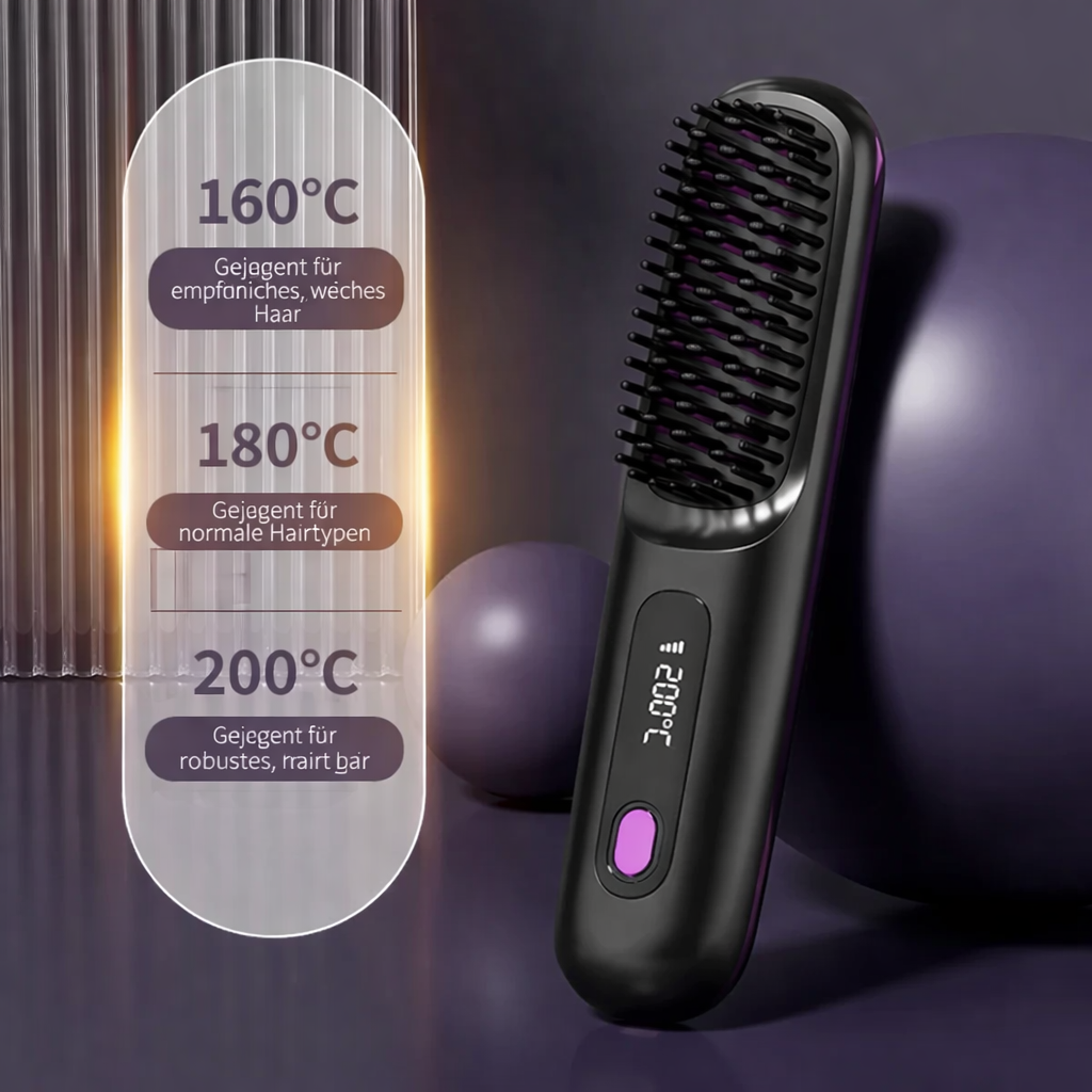 Hair Straightener | Cordless Ceramic Ionic Plates | USB Rechargeable with LCD Control | Travel-Ready