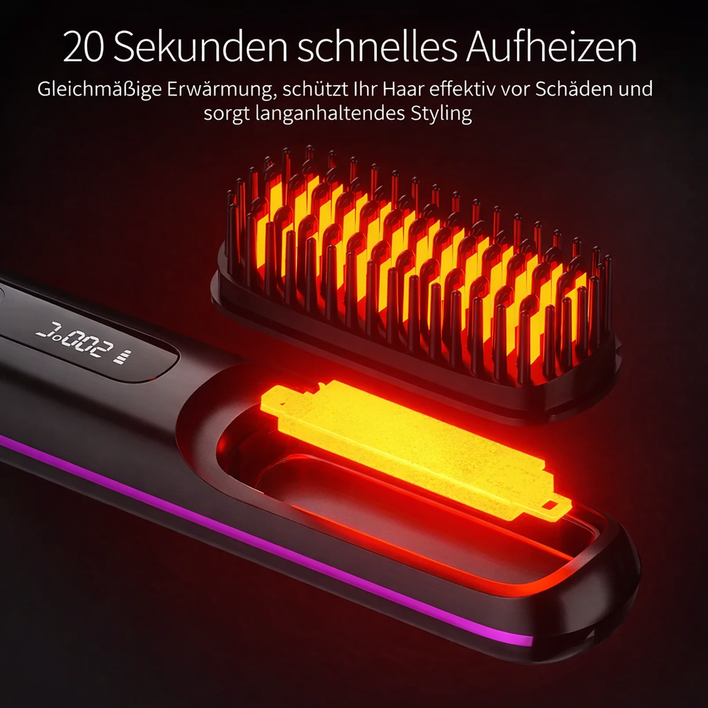 Hair Straightener | Cordless Ceramic Ionic Plates | USB Rechargeable with LCD Control | Travel-Ready