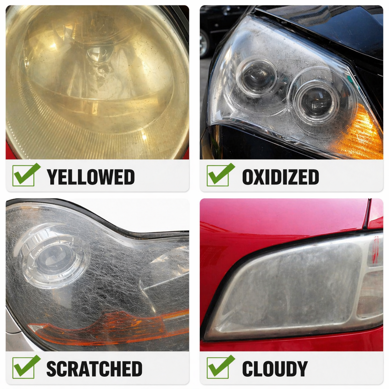 Headlight restoration fluid | Removes yellowing & oxidation | UV protection | 2-Pack