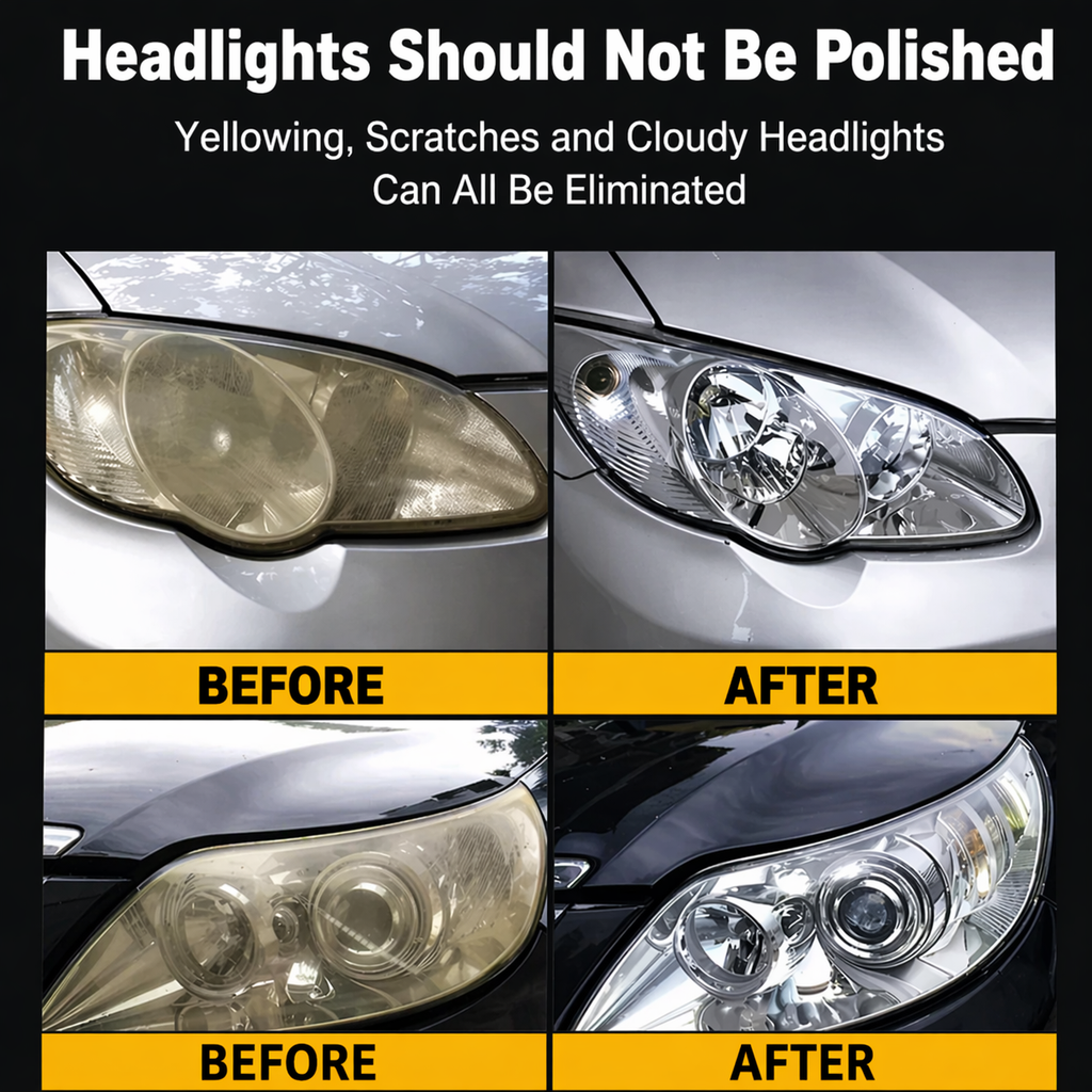 Headlight restoration fluid | Removes yellowing & oxidation | UV protection | 2-Pack