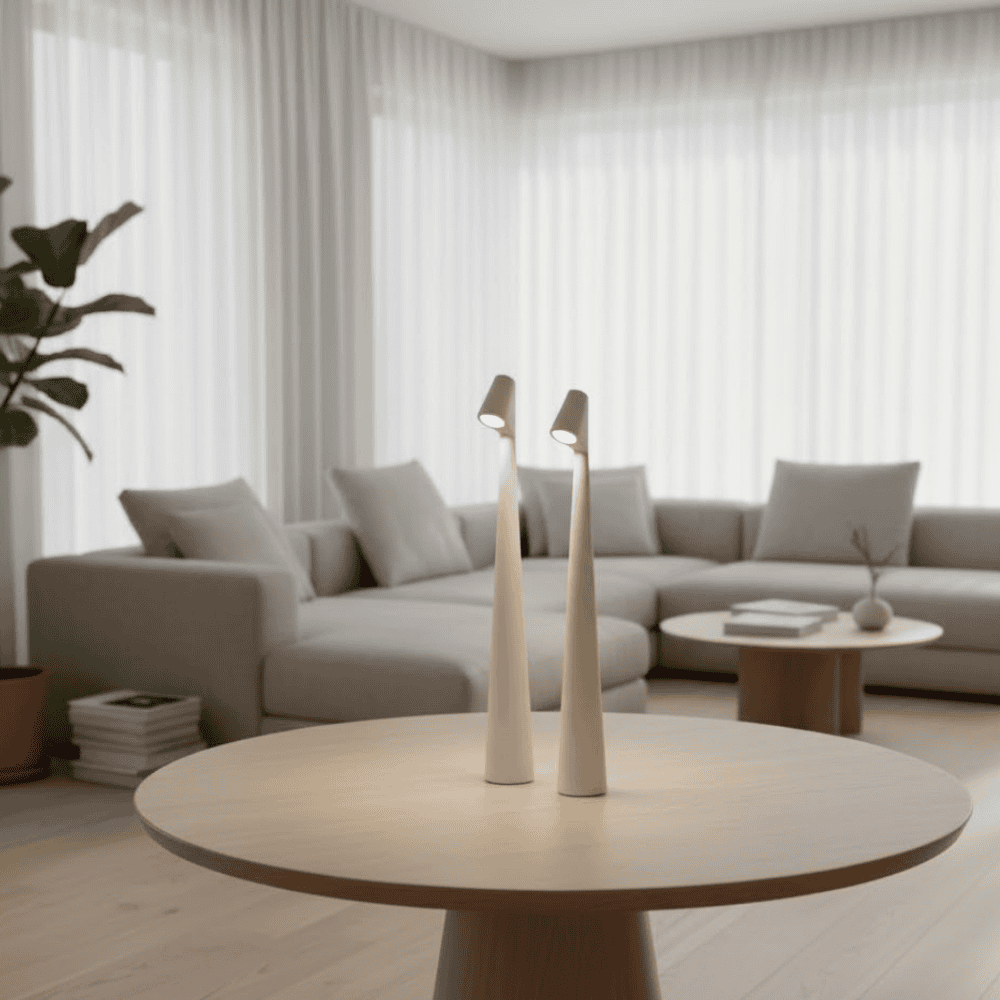 Indoor Table Lamp | Wireless Designer LED | 3-Stage Touch Dimming | USB Rechargeable