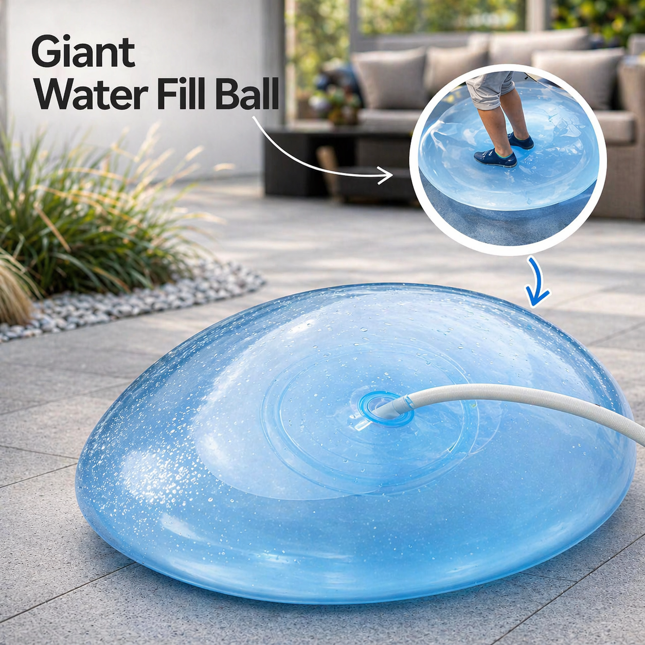 Inflatable Ball for Kids & Family | Tear-Resistant, Self-Sealing Valve | BPA-Free for Outdoor Play