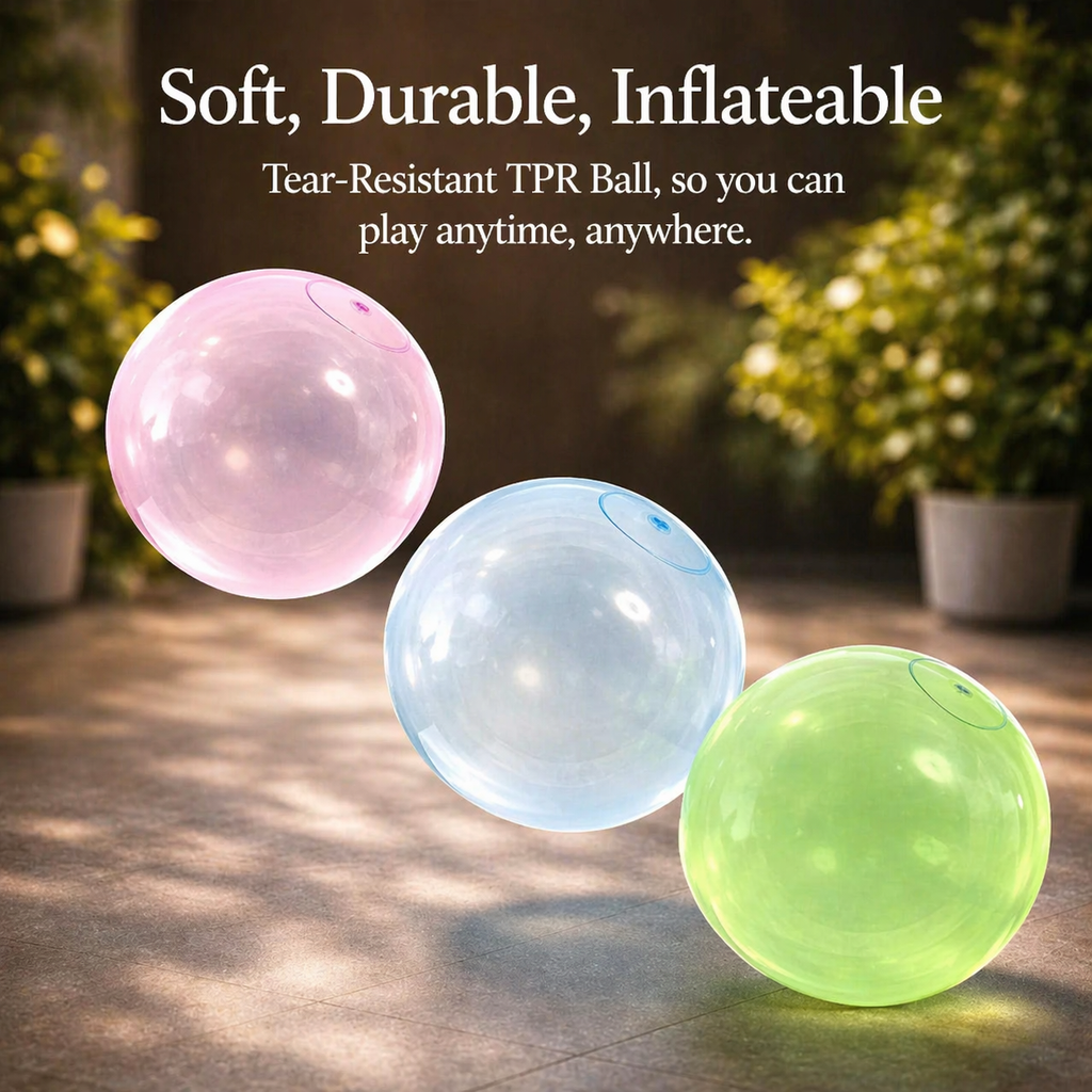 Inflatable Ball for Kids & Family | Tear-Resistant, Self-Sealing Valve | BPA-Free for Outdoor Play