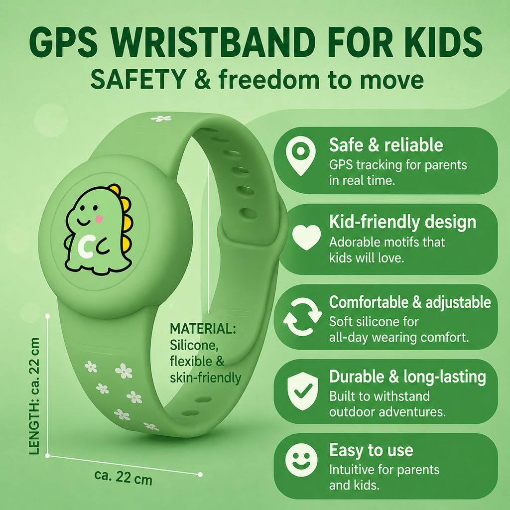 Kids GPS Tracker Bracelet | Location Tracking | Adjustable Silicone Strap | Comfortable Fit