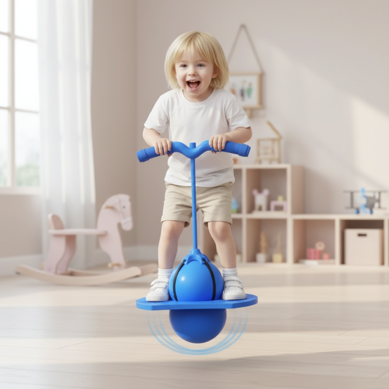 Kids Hopper Ball | Non-Slip Platform | Removable Foam Handles | Balance Training