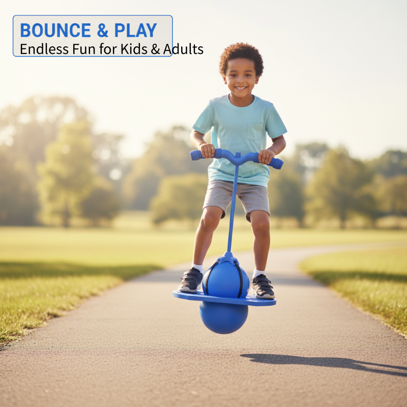 Kids Hopper Ball | Non-Slip Platform | Removable Foam Handles | Balance Training