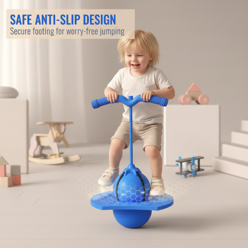 Kids Hopper Ball | Non-Slip Platform | Removable Foam Handles | Balance Training