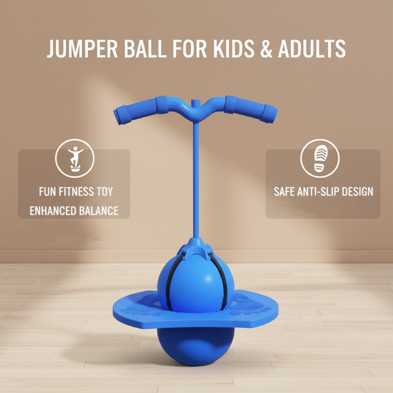 Kids Hopper Ball | Non-Slip Platform | Removable Foam Handles | Balance Training