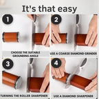 Kitchen Knife Sharpener | Roll-Action Mechanism | Precision Angle Guide | Stable Non-Slip Base