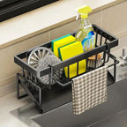 Kitchen Sink Organizer | Rustproof Stainless Steel Rack | Removable Towel Holder & Drip Tray
