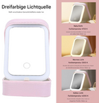 LED Makeup Mirror Case | 3 Light Modes & Touch Control | Organizer & USB Rechargeable Travel Case