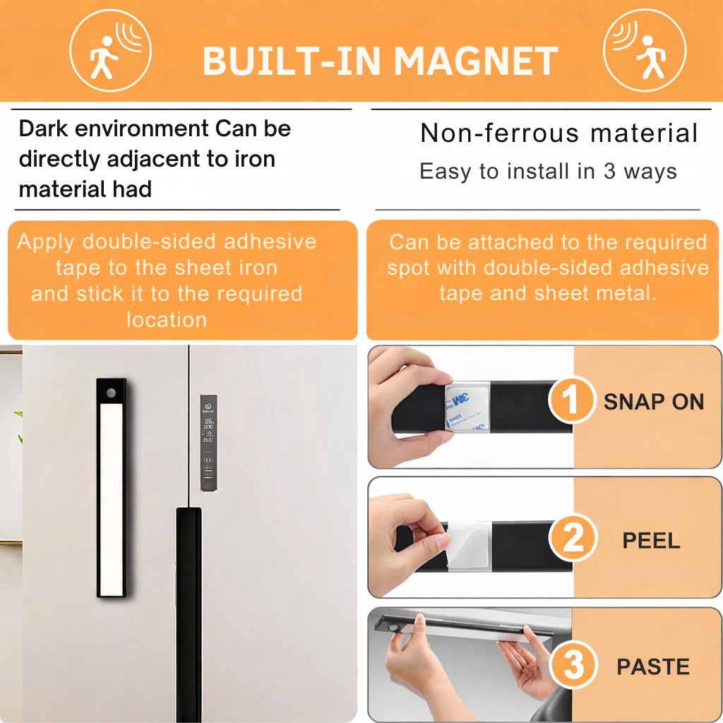Motion Sensor Light | USB Rechargeable & Dimmable | Magnetic Mount