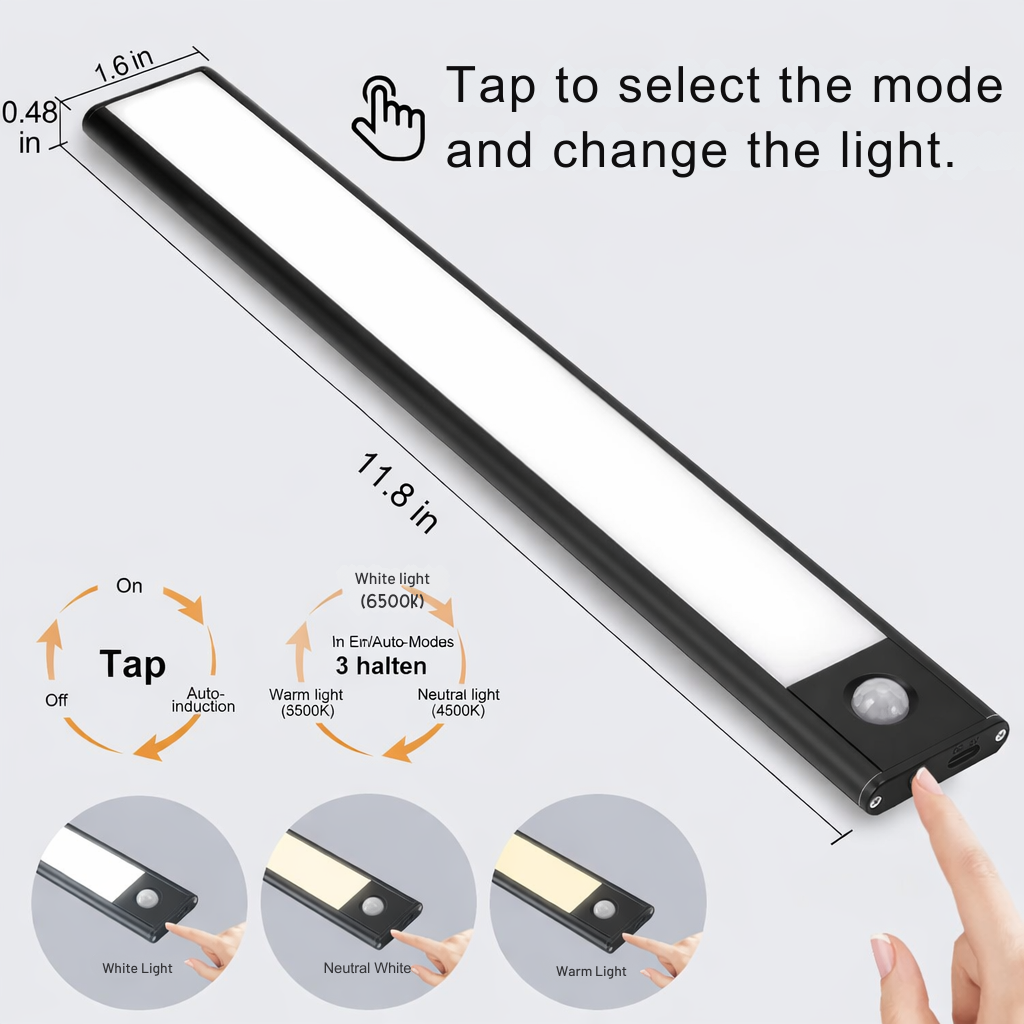 Motion Sensor Light | USB Rechargeable & Dimmable | Magnetic Mount