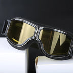Motorcycle Goggles | Retro Style & UV Protection | Impact-Resistant Lens & Adjustable Strap