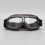 Motorcycle Goggles | Retro Style & UV Protection | Impact-Resistant Lens & Adjustable Strap